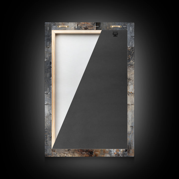 Abstract Smoke and Steel Shapes Framed Canvas Print, Industrial Art, Art Prints, Living Room Decor, Fine Art, Foundry, IND-2x3-56