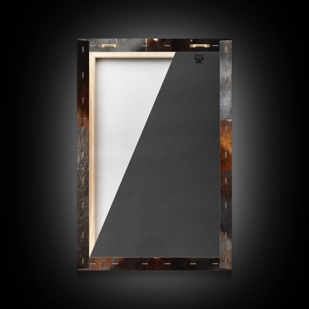Riveted Metal Panel Texture Study Framed Canvas Print, Industrial Art, Wall Decor, Living Room Decor, Fine Art, Foundry, IND-2x3-6