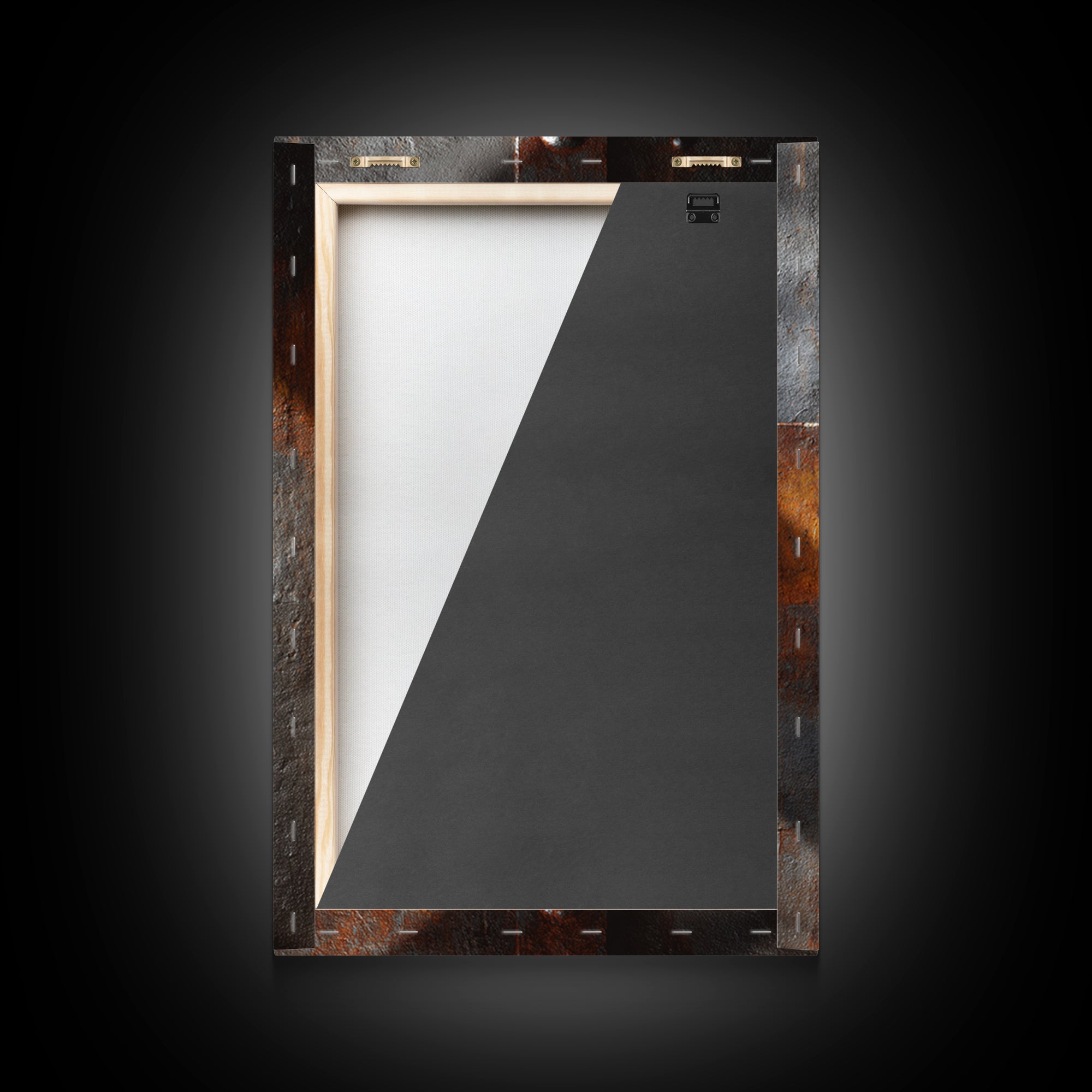 Riveted Metal Panel Texture Study Framed Canvas Print, Industrial Art, Wall Decor, Living Room Decor, Fine Art, Foundry, IND-2x3-6