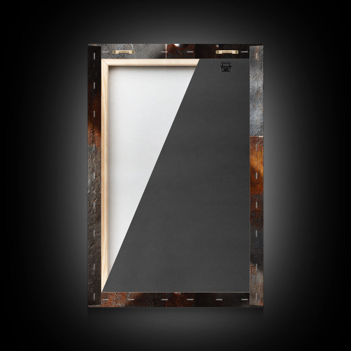 Riveted Metal Panel Texture Study Framed Canvas Print, Industrial Art, Wall Decor, Living Room Decor, Fine Art, Foundry, IND-2x3-6