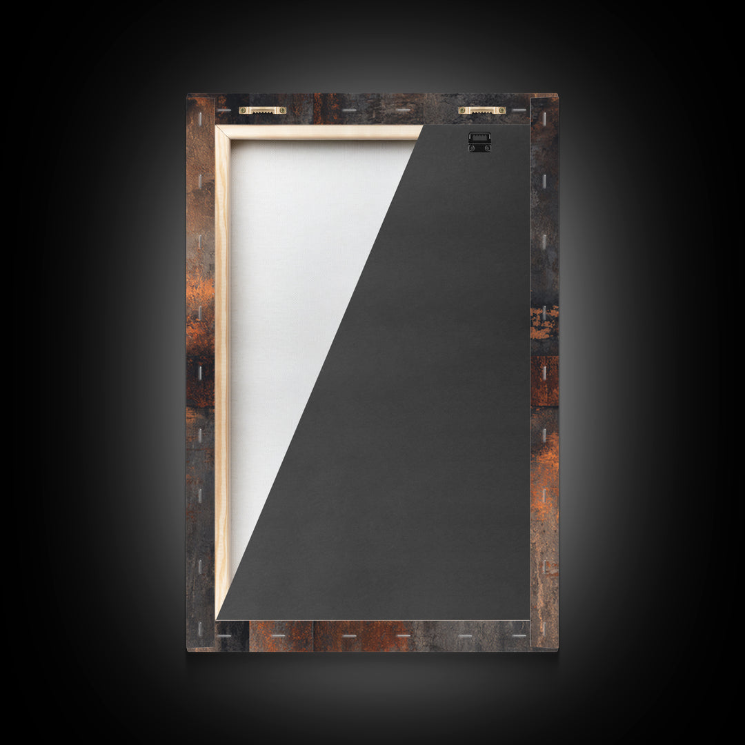 Exposed Brick Texture Abstract Framed Canvas Print, Industrial Art, Abstract Painting, Living Room Decor, Abstract Art, Foundry, IND-2x3-60