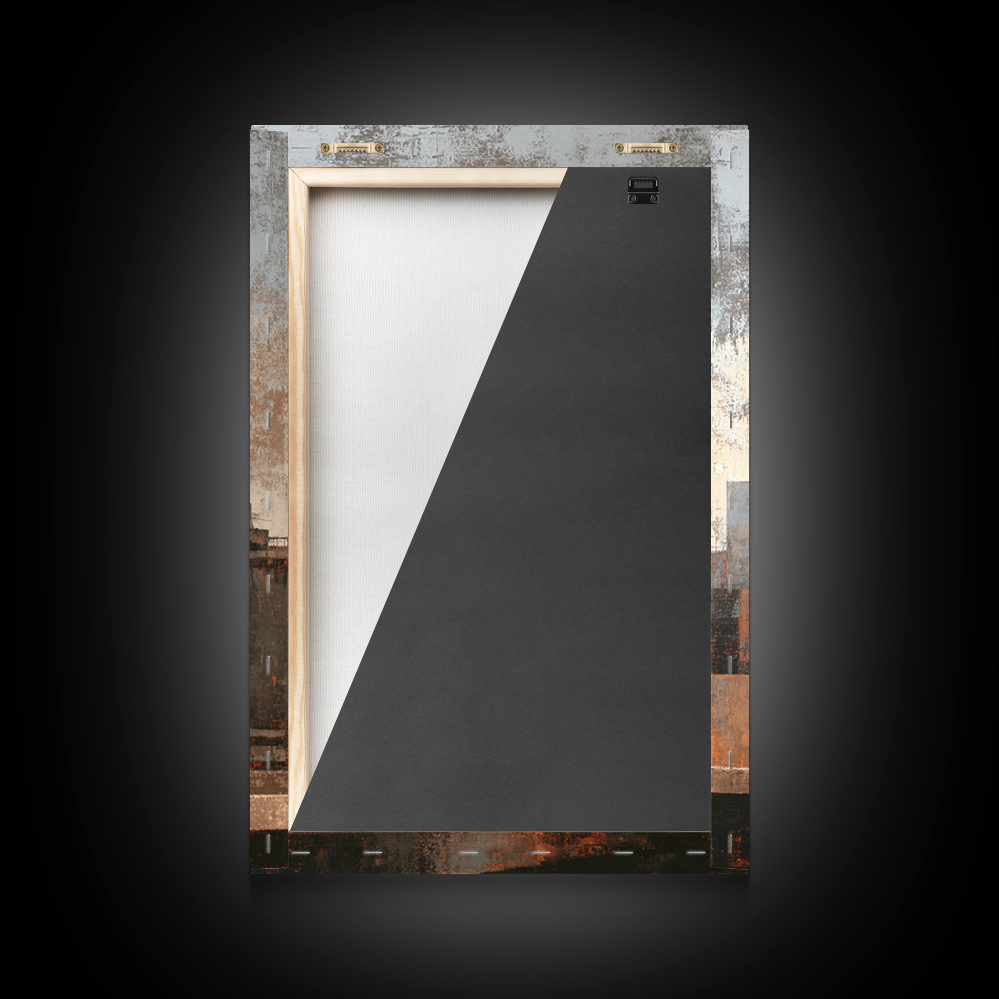 Industrial City Skyline Framed Canvas Print, Industrial Art, Contemporary Art, Living Room Decor, Fine Art, Foundry, IND-2x3-68