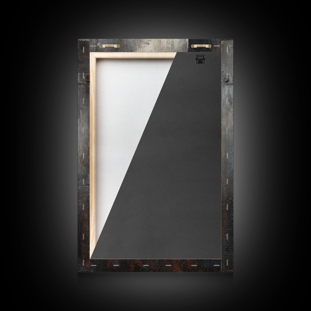 Riveted Metal Panel Texture Study Framed Canvas Print, Industrial Art, Printable Art, Living Room Decor, Fine Art, Foundry, IND-2x3-78