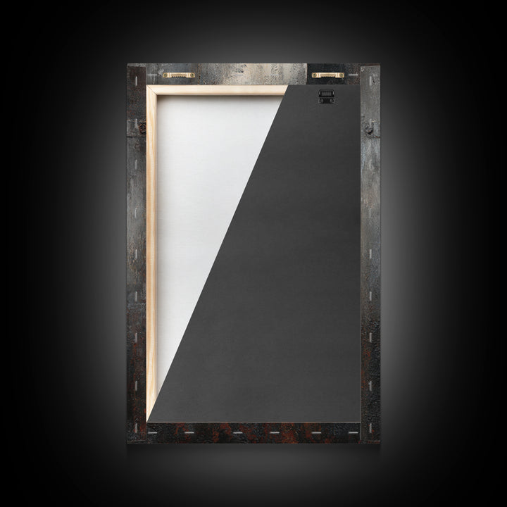 Riveted Metal Panel Texture Study Framed Canvas Print, Industrial Art, Printable Art, Living Room Decor, Fine Art, Foundry, IND-2x3-78