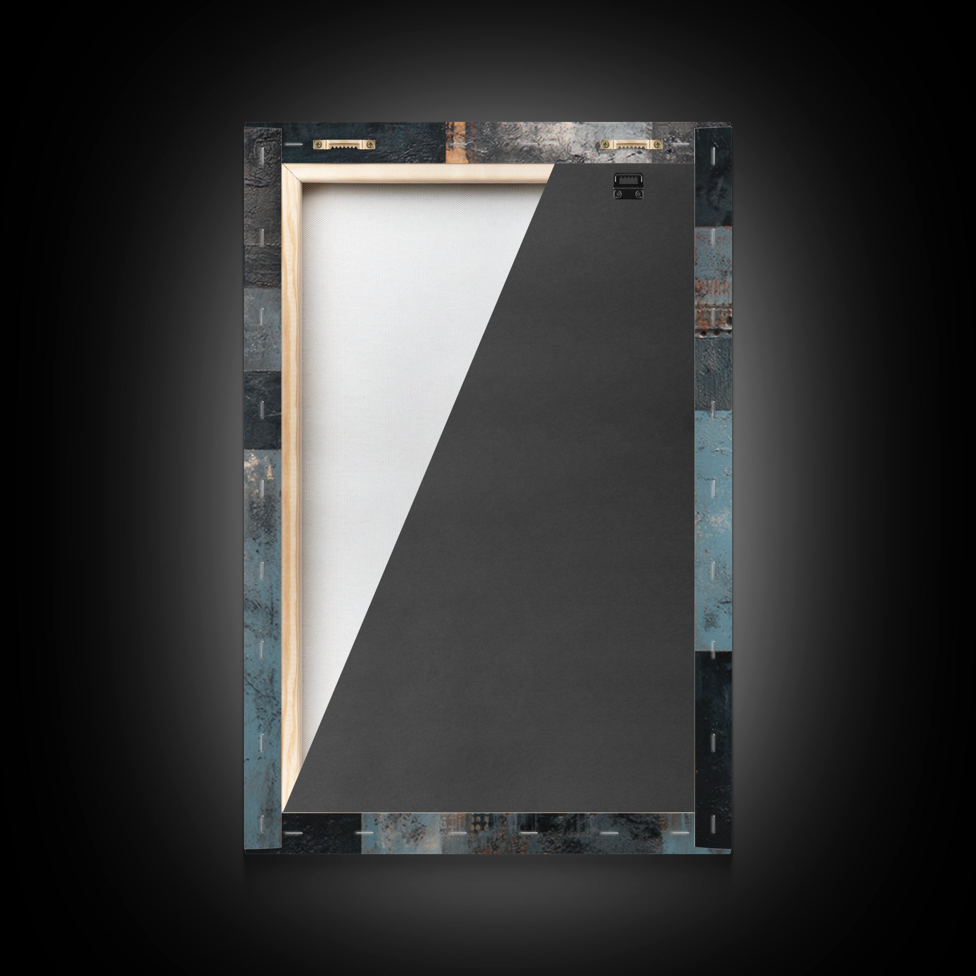 Abstract Smoke and Steel Shapes Framed Canvas Print, Industrial Art, Luxury Decor, Living Room Decor, Abstract Art, Foundry, IND-2x3-8