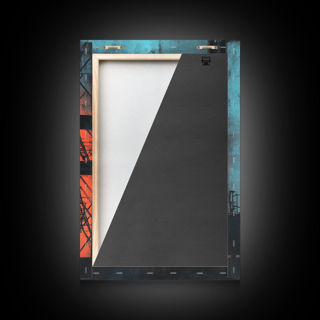 Warehouse Crane Silhouette Framed Canvas Print, Industrial Art, Room Decor, Living Room Decor, Fine Art, Foundry, Printables, IND-2x3-87