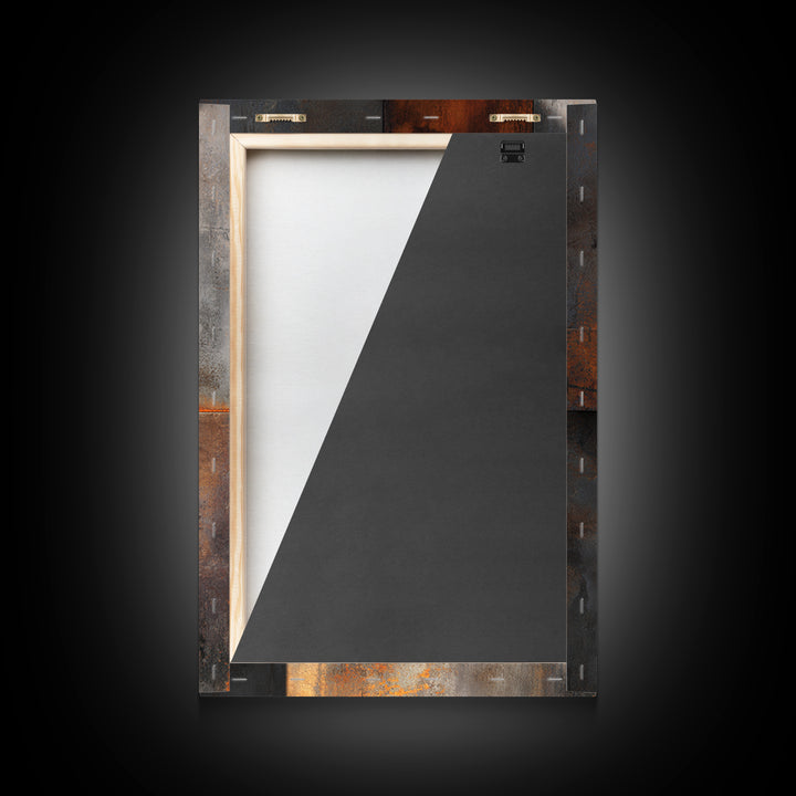 Rust Orange and Charcoal Geometric Abstraction Canvas Print, Industrial Art, Abstract Painting, Living Room Decor, Foundry, IND-2x3-94