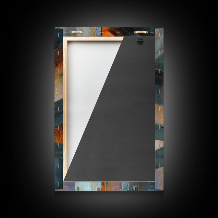 Steel Beams Crossing Like Abstract Lines Framed Canvas Print, Industrial Art, Living Room Decor, Abstract Art, Foundry, IND-2x3-97