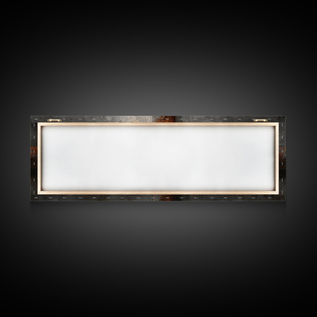 Metal Pipes and Valves as Graphic Composition Framed Canvas Print, Industrial Art, Wall Decor, Living Room Decor, Foundry, IND-3x1-72