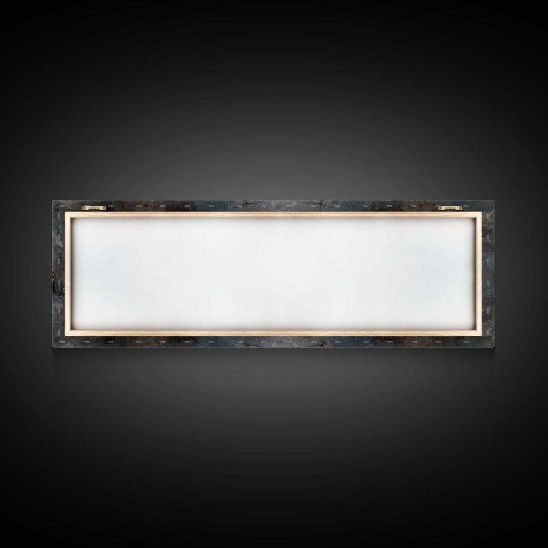 Steel Beams Crossing Like Abstract Lines Framed Canvas Print, Industrial Art, Living Room Art, Living Room Decor, Foundry, IND-3x1-9