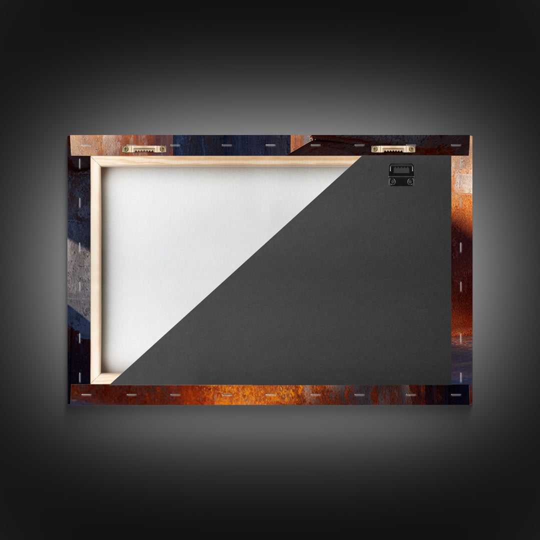 Abstract Smoke and Steel Shapes Framed Canvas Print, Industrial Art, Texas Art, Living Room Decor, Abstract Art, Foundry, IND-3x2-28