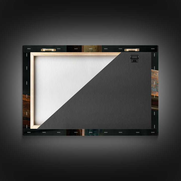 Steel Beams Crossing Like Abstract Lines Framed Canvas Print, Industrial Art, Room Decor, Living Room Decor, Fine Art, Foundry, IND-3x2-45