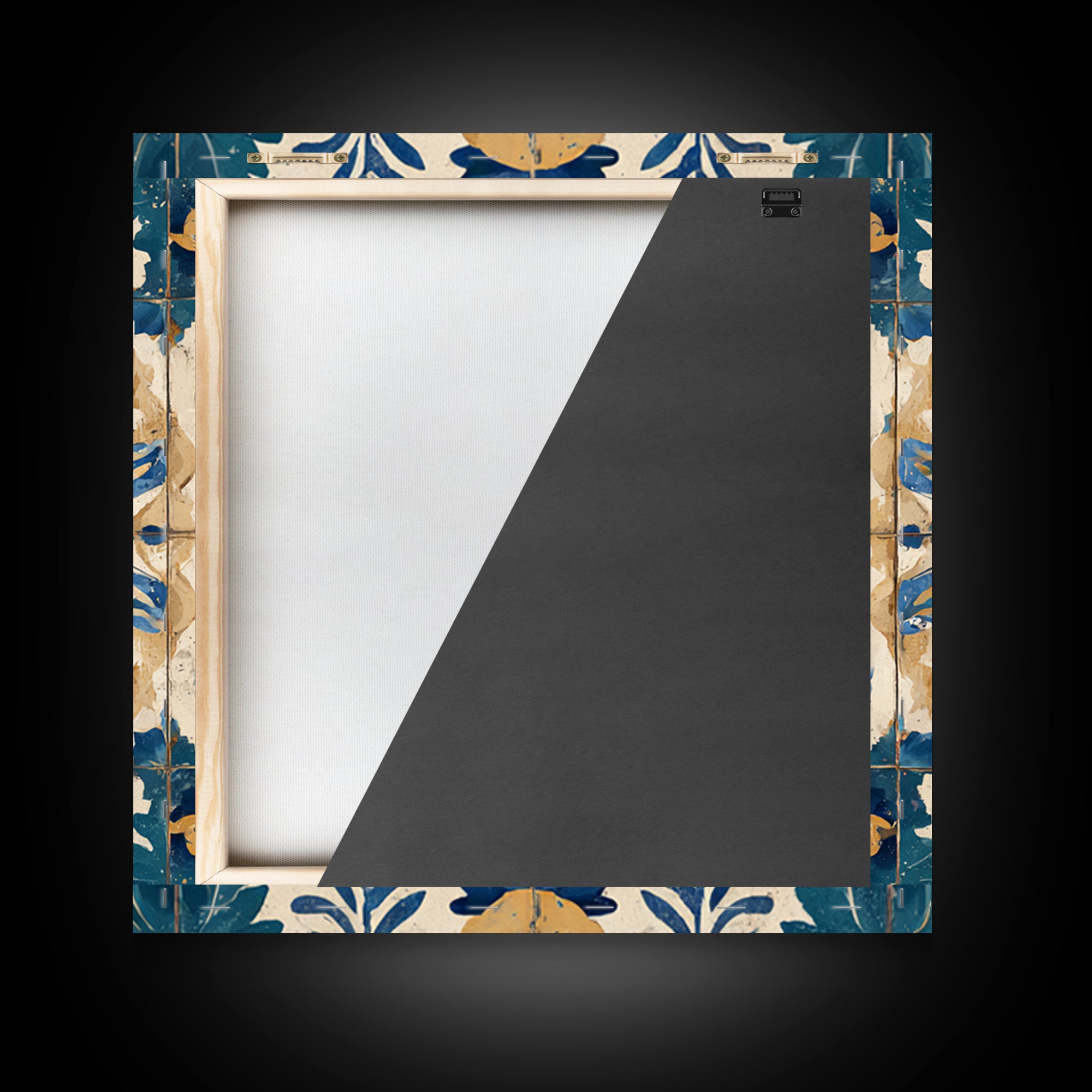 Italian Tile Pattern Framed Canvas Print, Italian Villa Art, Digital Download Art, Living Room Decor, Fine Art, Villa, IVA-1x1-41