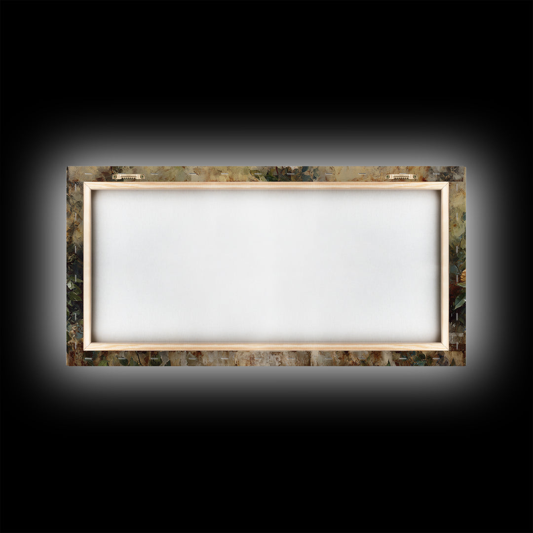 Italian Villa Garden Urn Framed Canvas Print, Italian Villa Art, Modern Decor, Living Room Decor, Oil Painting, Villa, IVA-2x1-50