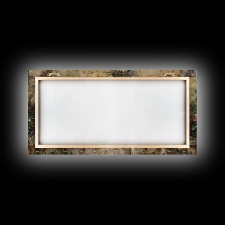 Italian Villa Garden Urn Framed Canvas Print, Italian Villa Art, Modern Decor, Living Room Decor, Oil Painting, Villa, IVA-2x1-50