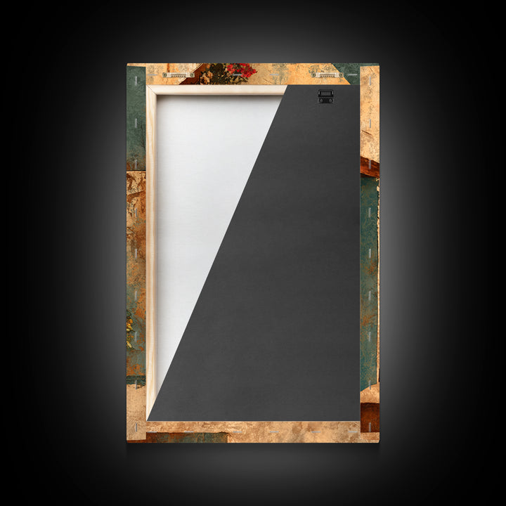 Sunlit Stone Stairway Framed Canvas Print, Italian Villa Art, Bedroom Wall Art, Living Room Decor, Villa, Travel Poster, IVA-2x3-19