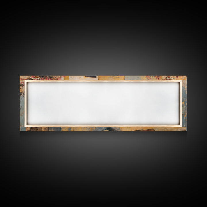 Sunlit Stone Stairway Canvas Print, Italian Villa Art, Rustic Home Decor, Living Room Decor, Fine Art, Villa, Boho Decor, IVA-3x1-3