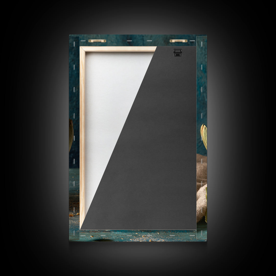 Artichoke Closeup in Painterly Green Tones Framed Canvas Print, Kitchen Art, Art Print, Kitchen Decor, Fine Art, Kitchen, KIT-2x3-100