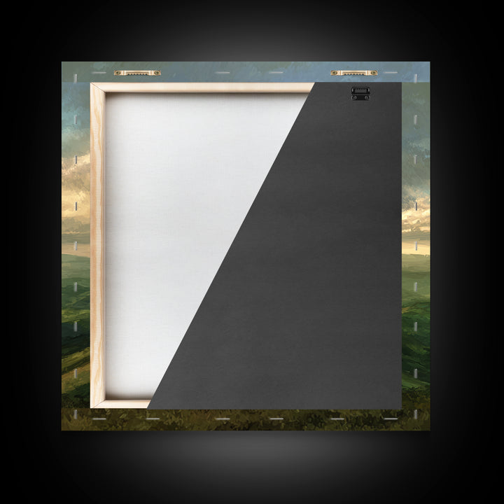 Rolling Green Hills Canvas Print, Landscape Art, Floral Wall Art, Living Room Decor, Fine Art, Horizon, Minimalist Decor, LAN-1x1-30