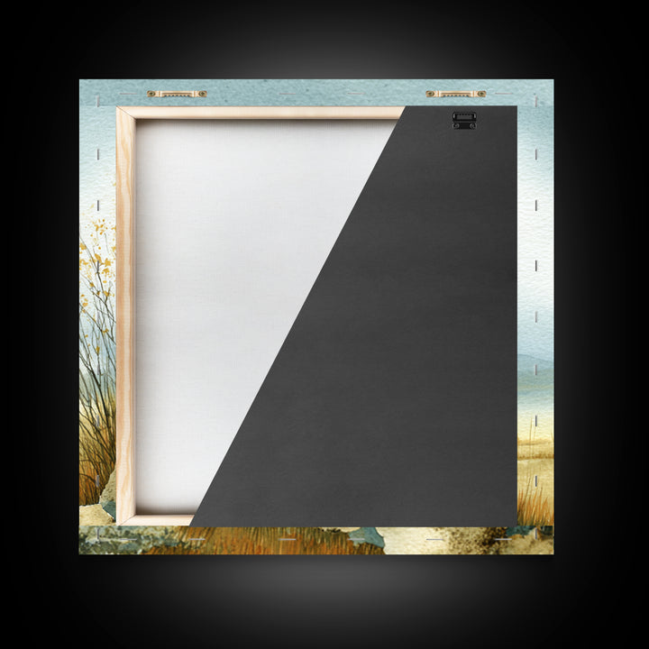 Desert Dunes under Pale Moon Canvas Print, Landscape Art, Boho Wall Art, Living Room Decor, Fine Art, Horizon, Neutral Decor, LAN-1x1-35