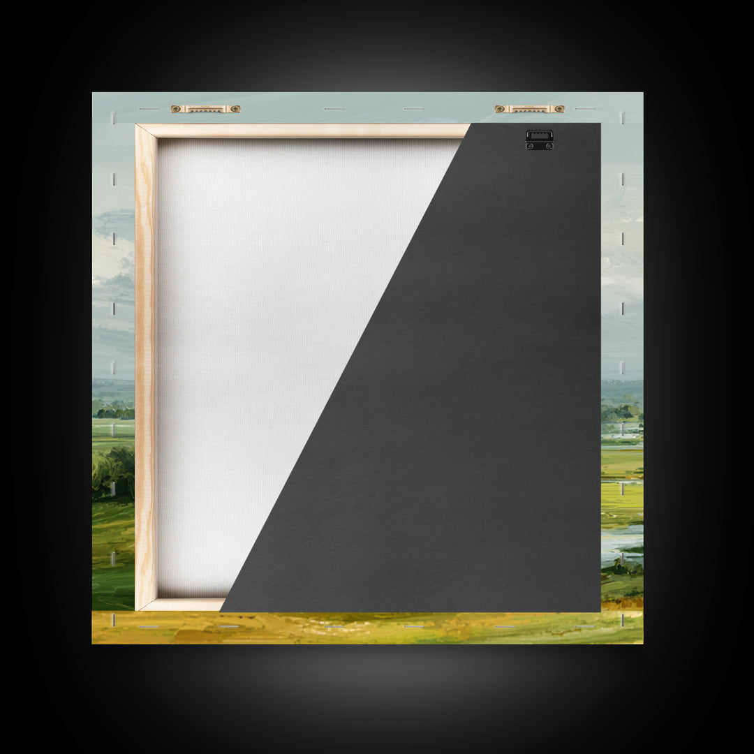 Rolling Green Hills Canvas Print, Landscape Art, Floral Wall Art, Living Room Decor, Fine Art, Horizon, Minimalist Decor, LAN-1x1-54