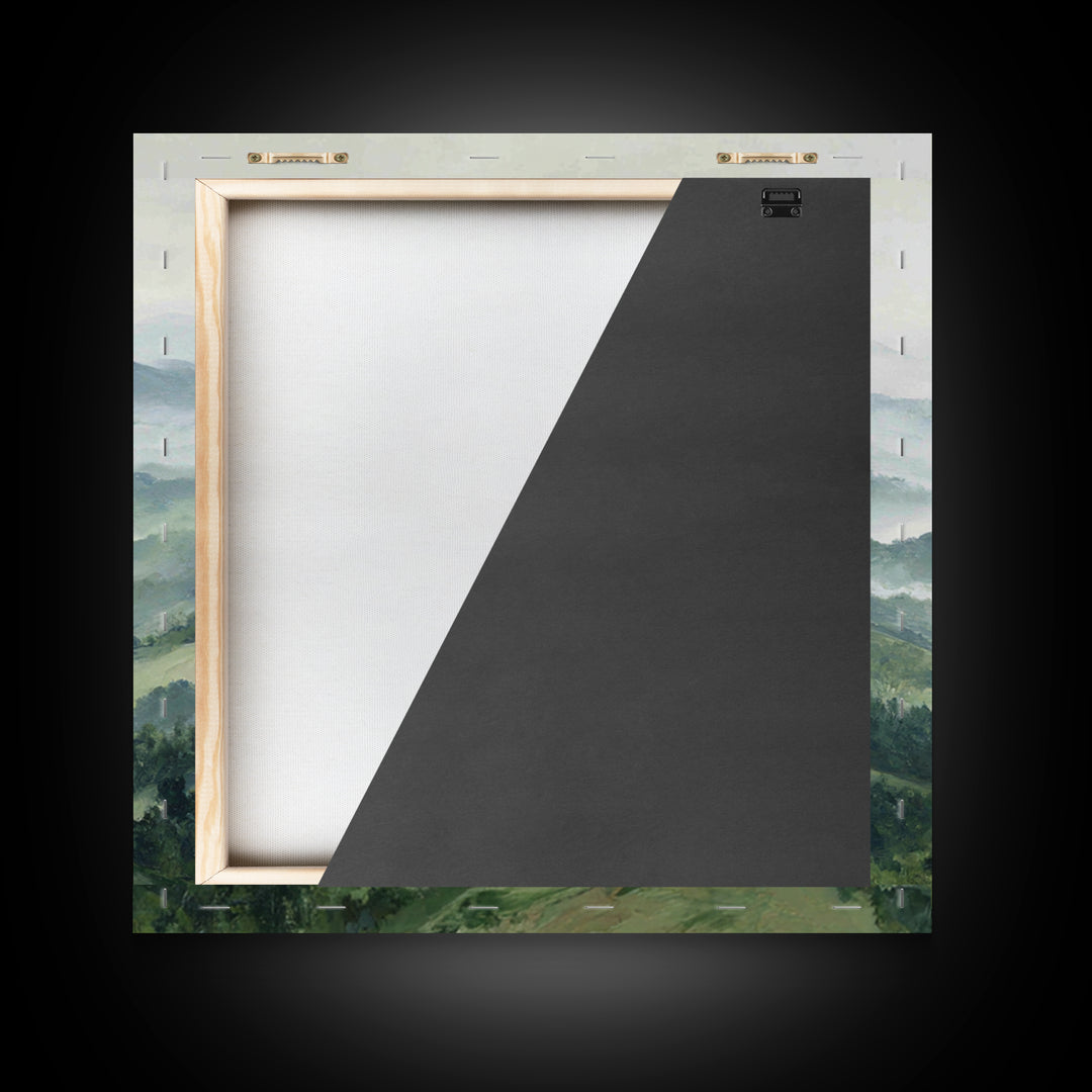 Rolling Green Hills Framed Canvas Print, Landscape Art, Wall Art Print, Living Room Decor, Fine Art, Horizon, Boho Decor, LAN-1x1-6