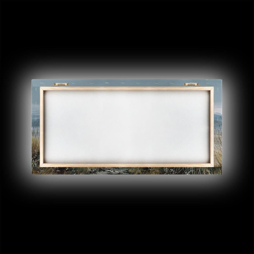 Rocky Scottish Highland Framed Canvas Print, Landscape Art, Art Prints, Living Room Decor, Fine Art, Horizon, Abstract Wall Art, LAN-2x1-13