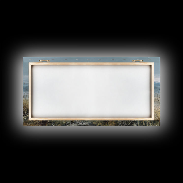 Rocky Scottish Highland Framed Canvas Print, Landscape Art, Art Prints, Living Room Decor, Fine Art, Horizon, Abstract Wall Art, LAN-2x1-13