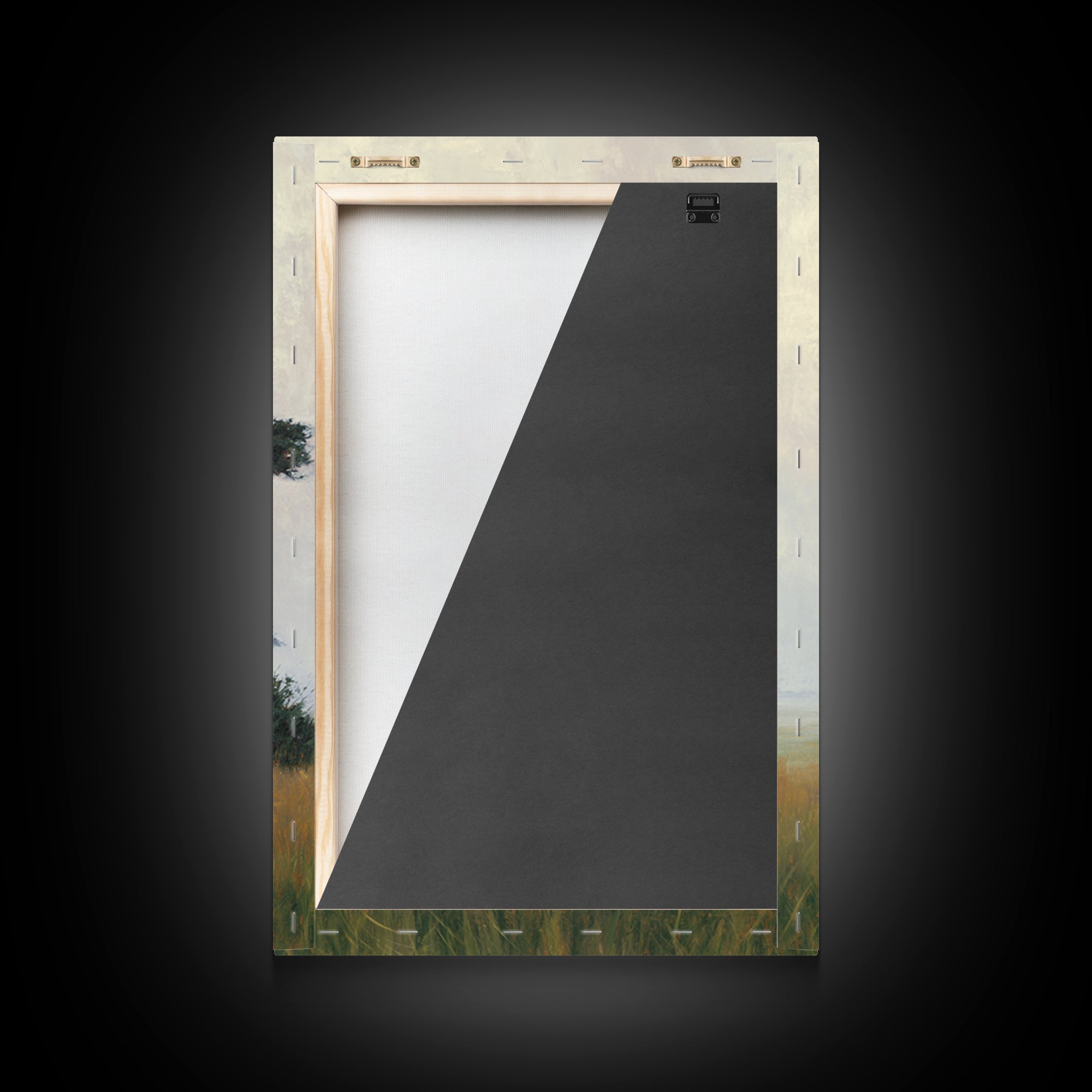 Wide Savanna with Acacia Silhouette Framed Canvas Print, Landscape Art, Room Decor, Living Room Decor, Fine Art, Horizon, LAN-2x3-3