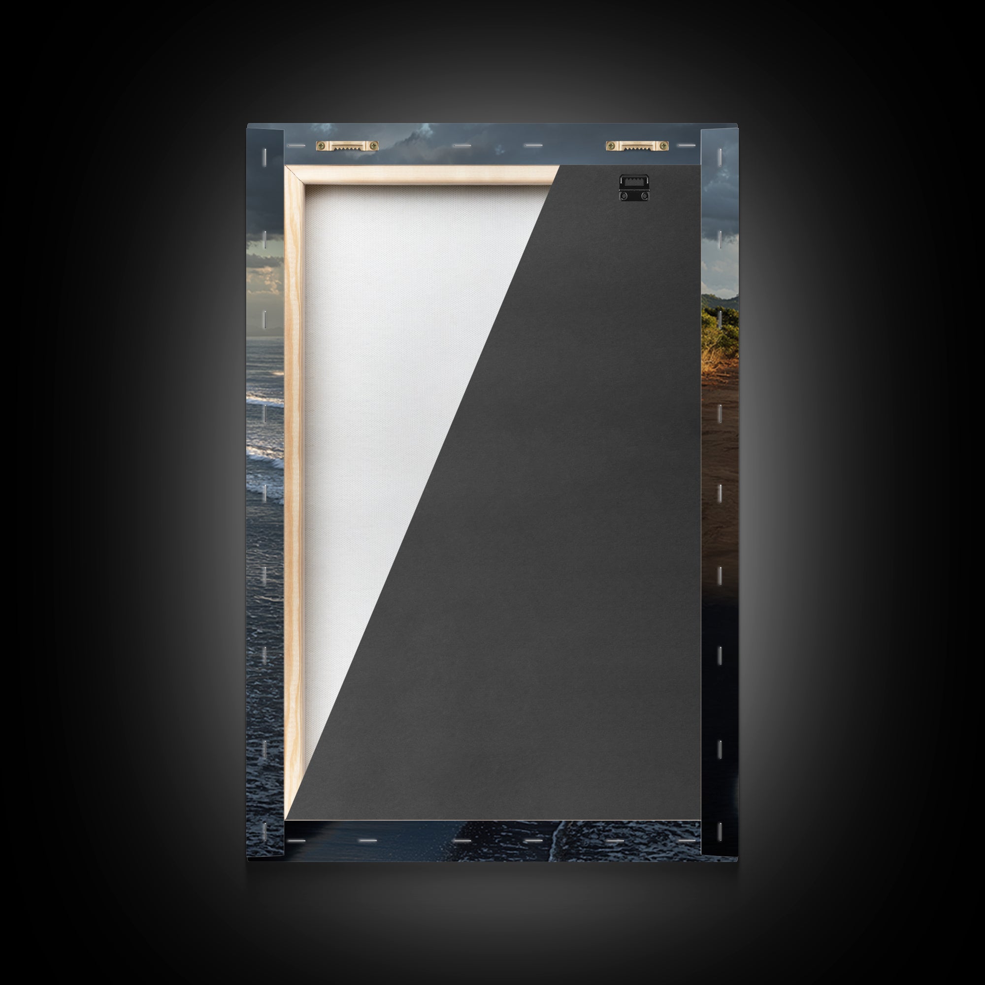 Volcanic Black Beach Framed Canvas Print, Landscape Art, Wall Decor, Living Room Decor, Fine Art, Horizon, Digital Print, LAN-2x3-46