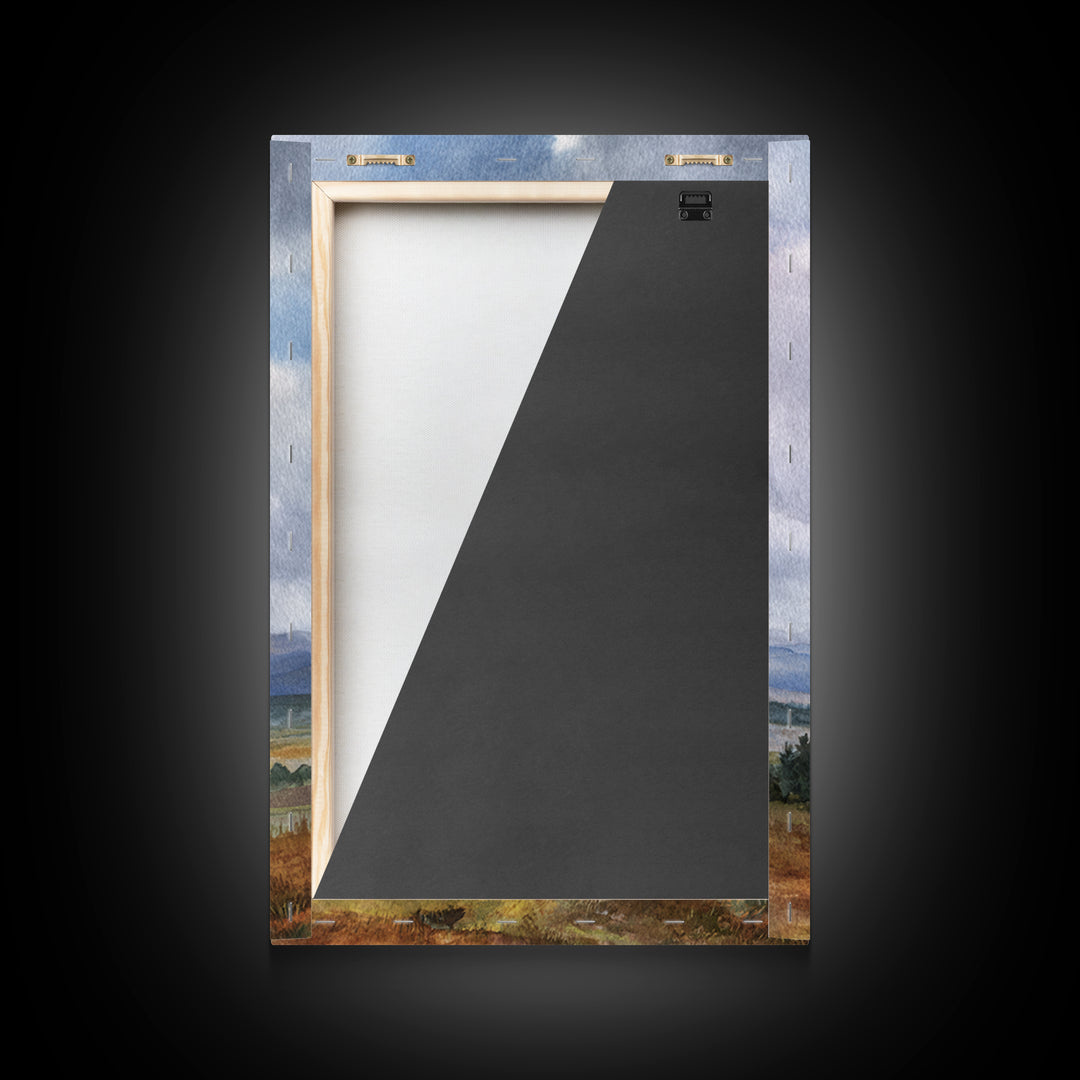 Rocky Scottish Highland Framed Canvas Print, Landscape Art, Boho Wall Art, Living Room Decor, Fine Art, Horizon, Neutral Decor, LAN-2x3-73