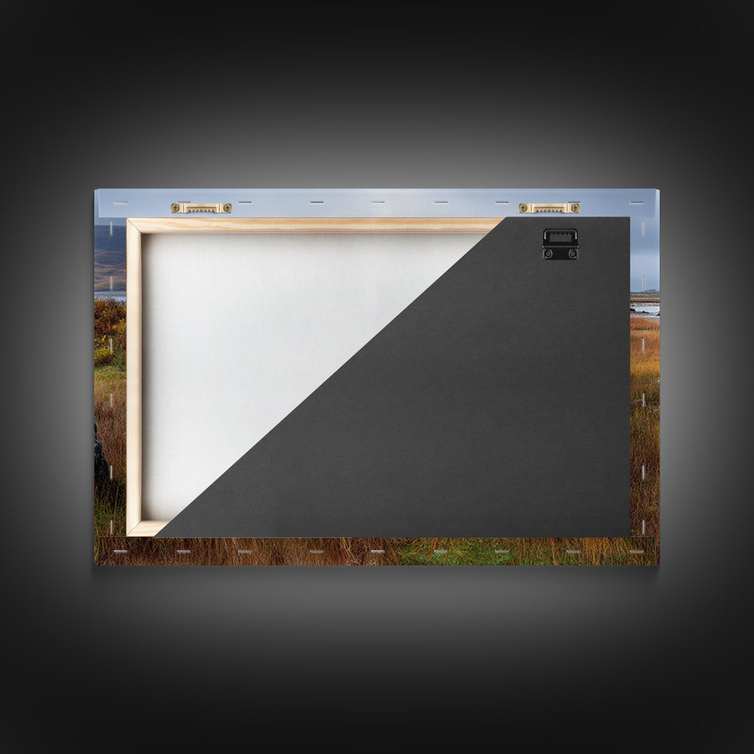 Rocky Scottish Highland Framed Canvas Print, Landscape Art, Gallery Decor, Living Room Decor, Fine Art, Horizon, Wall Art, LAN-3x2-45