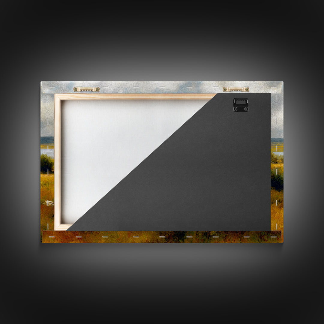 Storm Clouds over an Open Prairie Framed Canvas Print, Landscape Art, Digital Print, Living Room Decor, Fine Art, Horizon, LAN-3x2-55