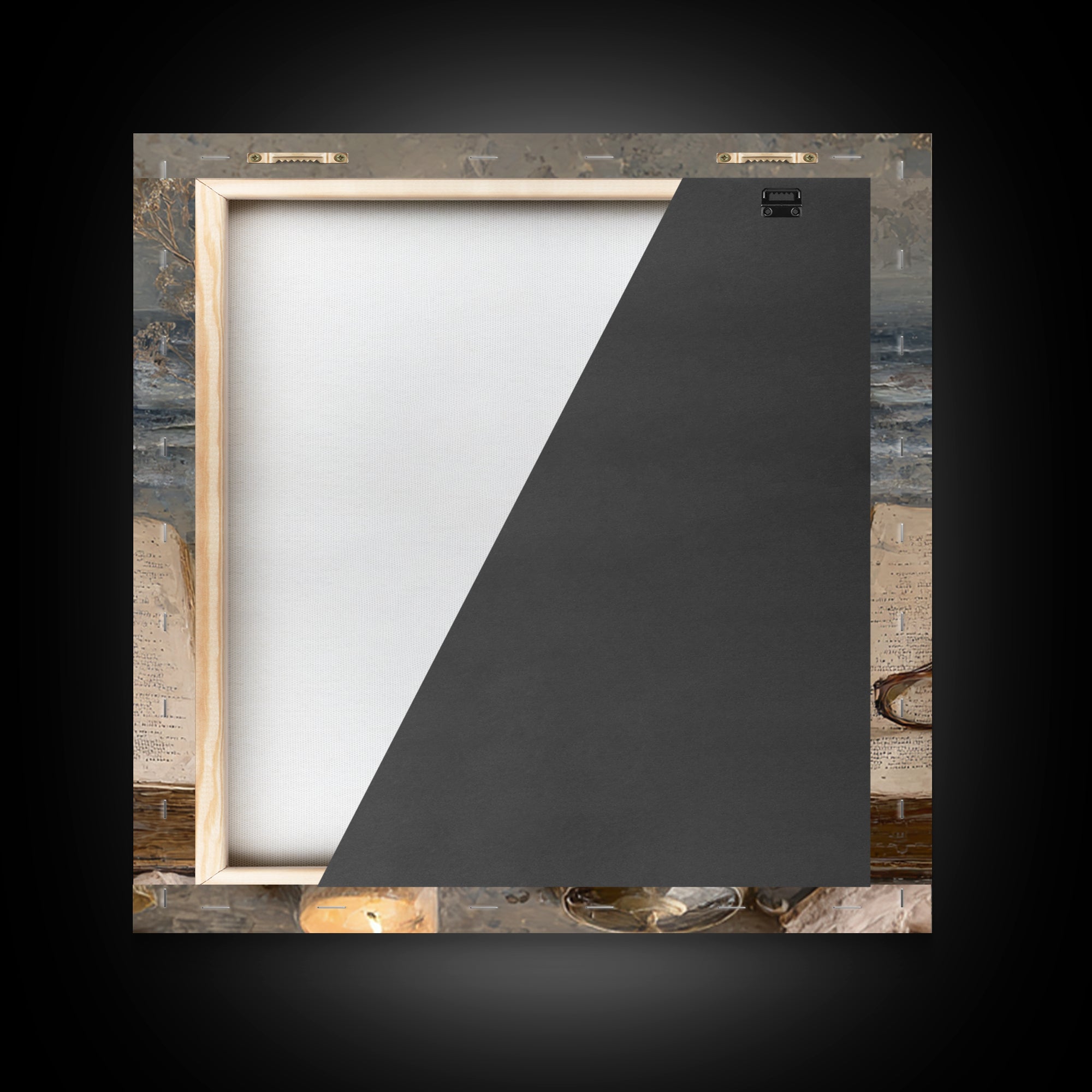 Stormy Sea Painting Inside an Open Book Framed Canvas Print, Library Art, Dark Academia Art, Library Decor, Abstract Art, LIB-1x1-42