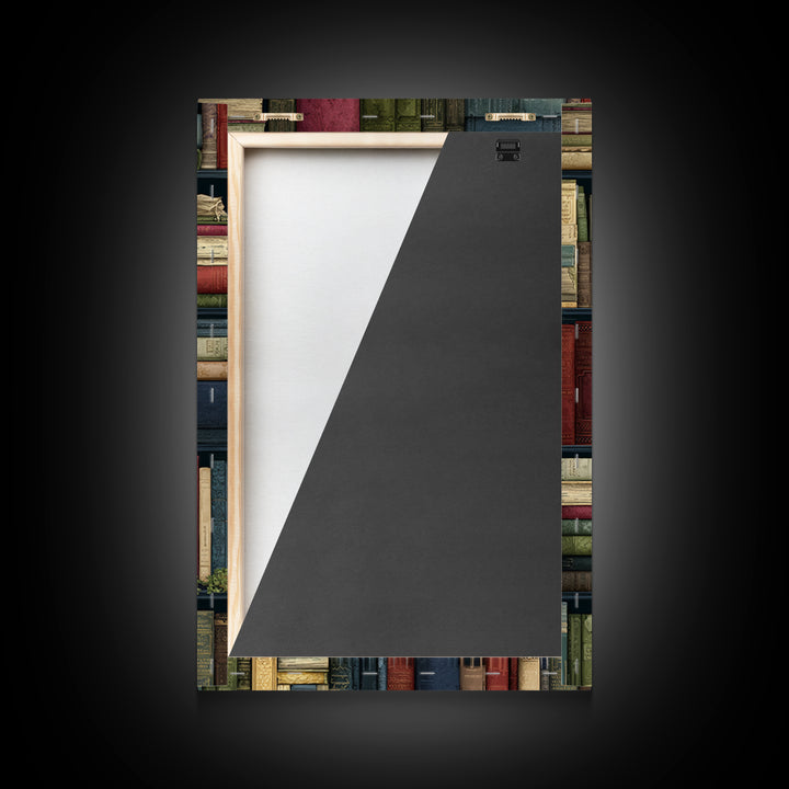 Library Shelf Pattern Canvas Print, Library Art, Gothic Wall Art, Library Decor, Fine Art, Archive, Bookish Wall Art, LIB-2x3-67