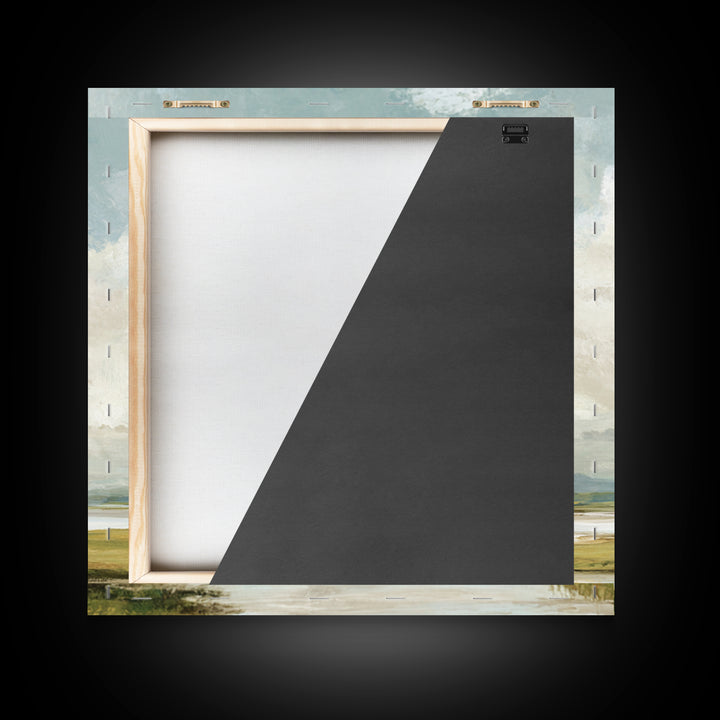 Modern Landscape with Expansive Calm Sky Framed Canvas Print, Living Room Art, Bedroom Wall Art, Living Room Decor, Living, LIR-1x1-51