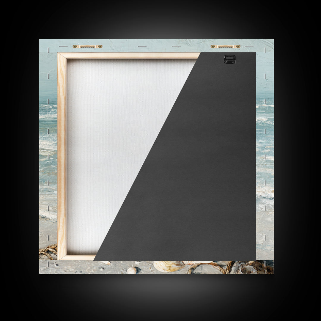 Moody Seascape for Dramatic Focal Point Framed Canvas Print, Living Room Art, Statement Artwork, Living Room Decor, Living, LIR-1x1-78