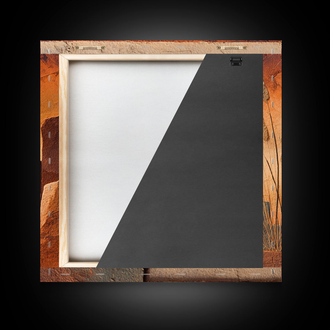 Earthy Desert Landscape Framed Canvas Print, Living Room Art, Dopamine Decor, Living Room Decor, Fine Art, Living, LIR-1x1-84