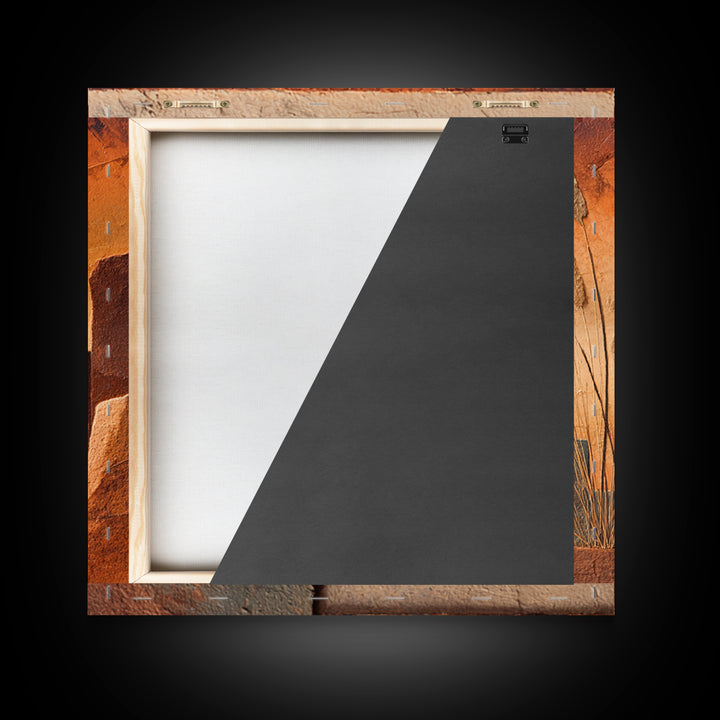 Earthy Desert Landscape Framed Canvas Print, Living Room Art, Dopamine Decor, Living Room Decor, Fine Art, Living, LIR-1x1-84