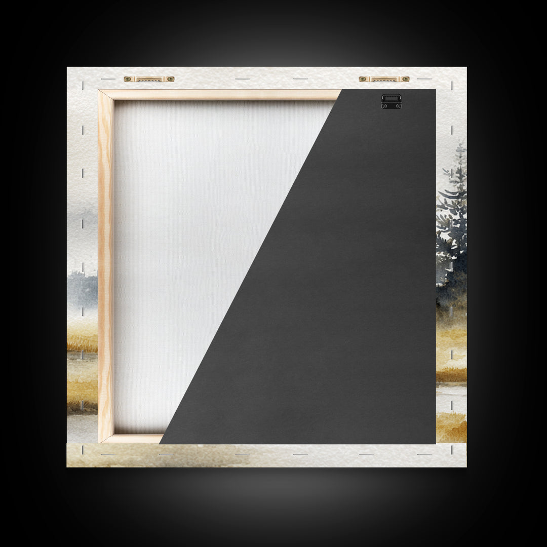 Minimal Scandinavian Forest Canvas Print, Living Room Art, Minimalist Decor, Living Room Decor, Oil Painting, Living, LIR-1x1-85