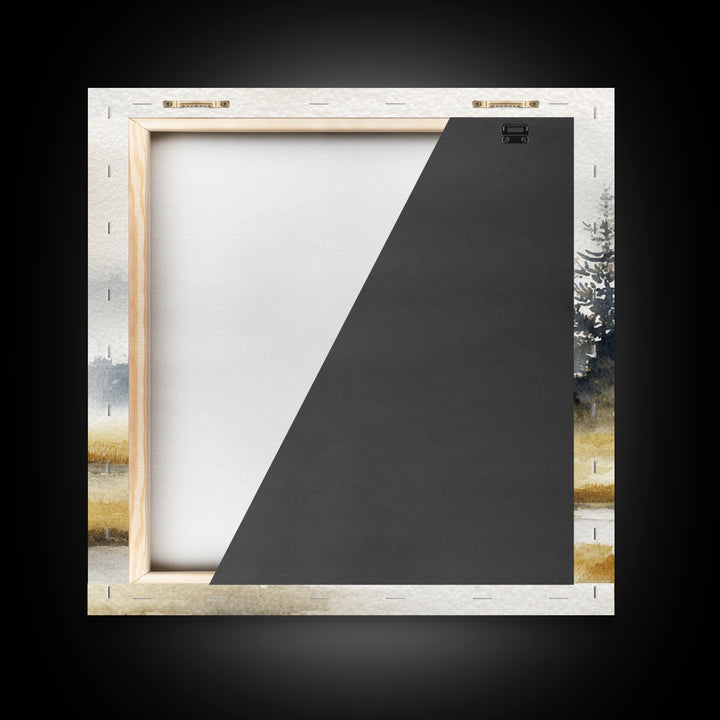 Minimal Scandinavian Forest Canvas Print, Living Room Art, Minimalist Decor, Living Room Decor, Oil Painting, Living, LIR-1x1-85