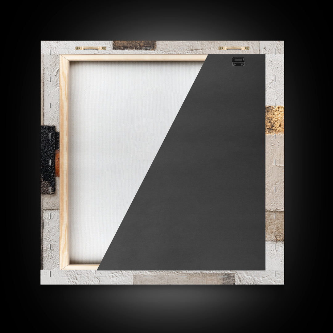 Monochrome Stone Texture Abstraction Framed Canvas Print, Living Room Art, Wall Art, Living Room Decor, Abstract Art, Living, LIR-1x1-93