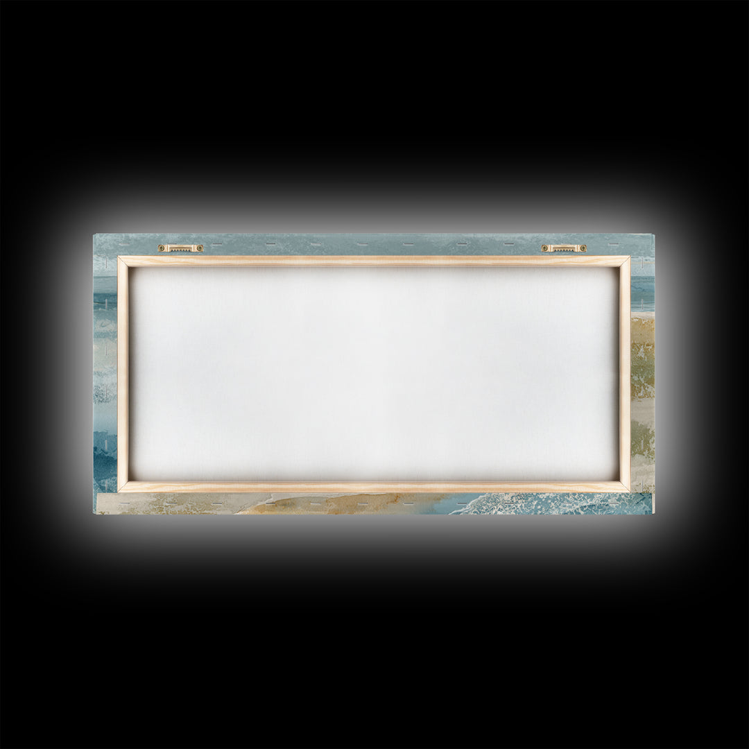 Coastal Aerial Shoreline Framed Canvas Print, Living Room Art, Bedroom Decor, Living Room Decor, Living, Bedroom Wall Art, LIR-2x1-55
