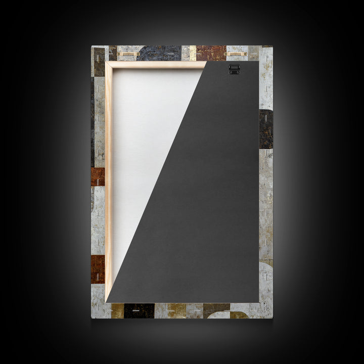 Monochrome Stone Texture Abstraction Framed Canvas Print, Living Room Art, Art Nouveau, Living Room Decor, Abstract Art, Living, LIR-2x3-53