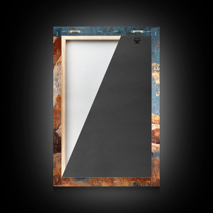 Earthy Desert Landscape Framed Canvas Print, Living Room Art, Apartment Decor, Living Room Decor, Oil Painting, Living, LIR-2x3-68