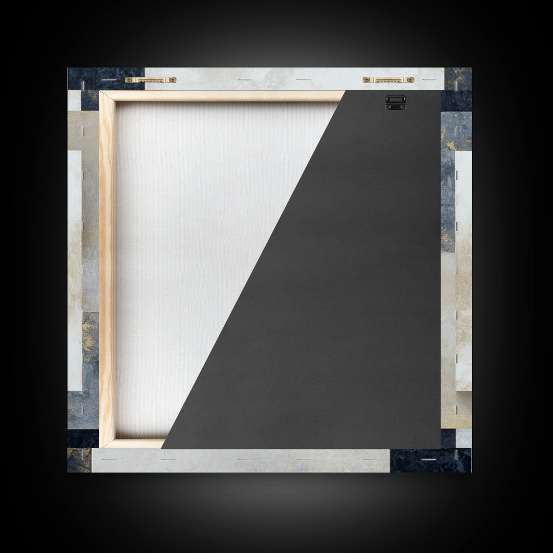 Black and White Courthouse Step Pattern as Canvas Print, Law Office Art, Poster Print, Office Decor, Oil Painting, Counsel, LOA-1x1-15