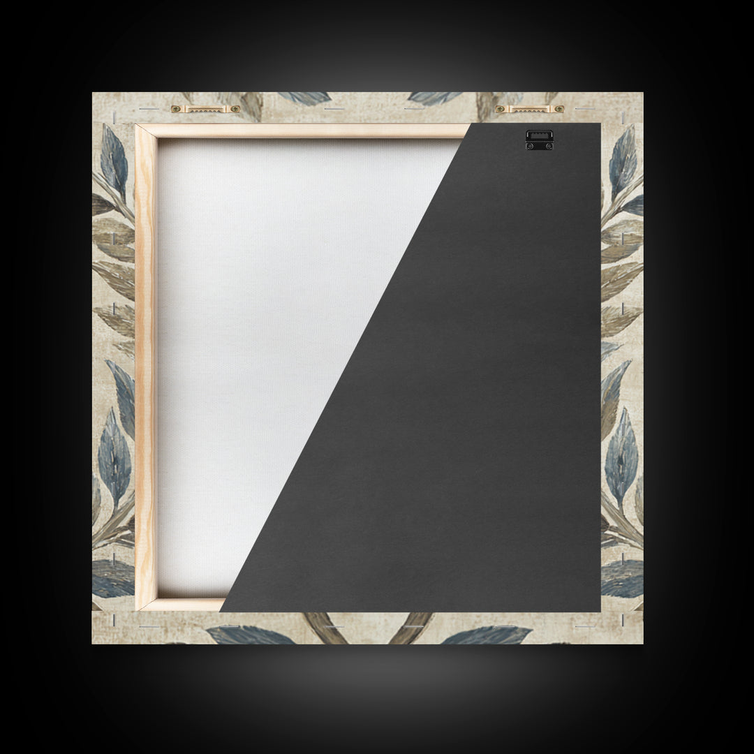 Roman Laurel Wreath Framed Canvas Print, Law Office Art, Gallery Decor, Office Decor, Fine Art, Counsel, Contemporary Art, LOA-1x1-80