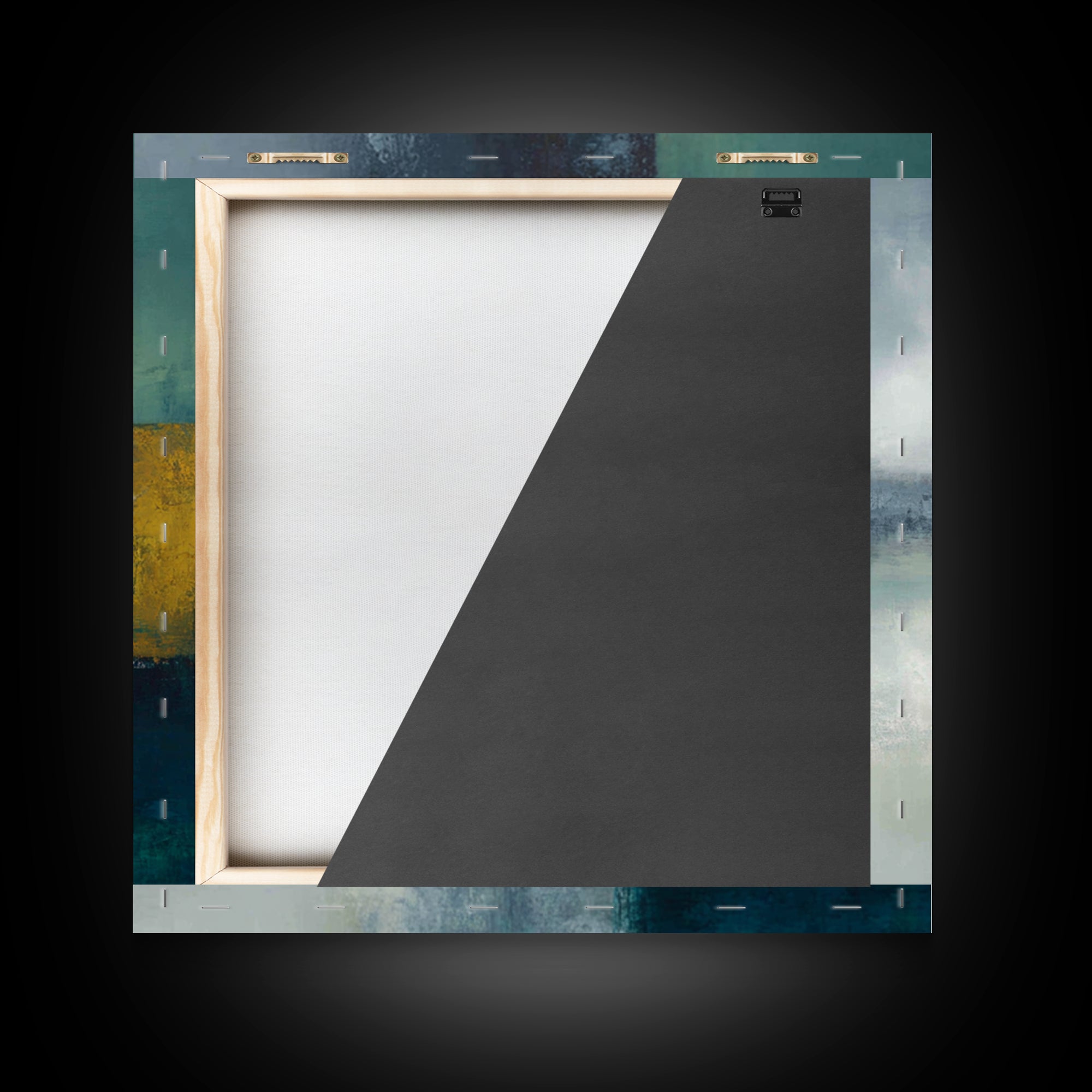 Deep Green and Walnut Toned Abstract Framed Canvas Print, Law Office Art, Gallery Decor, Office Decor, Abstract Art, Counsel, LOA-1x1-93