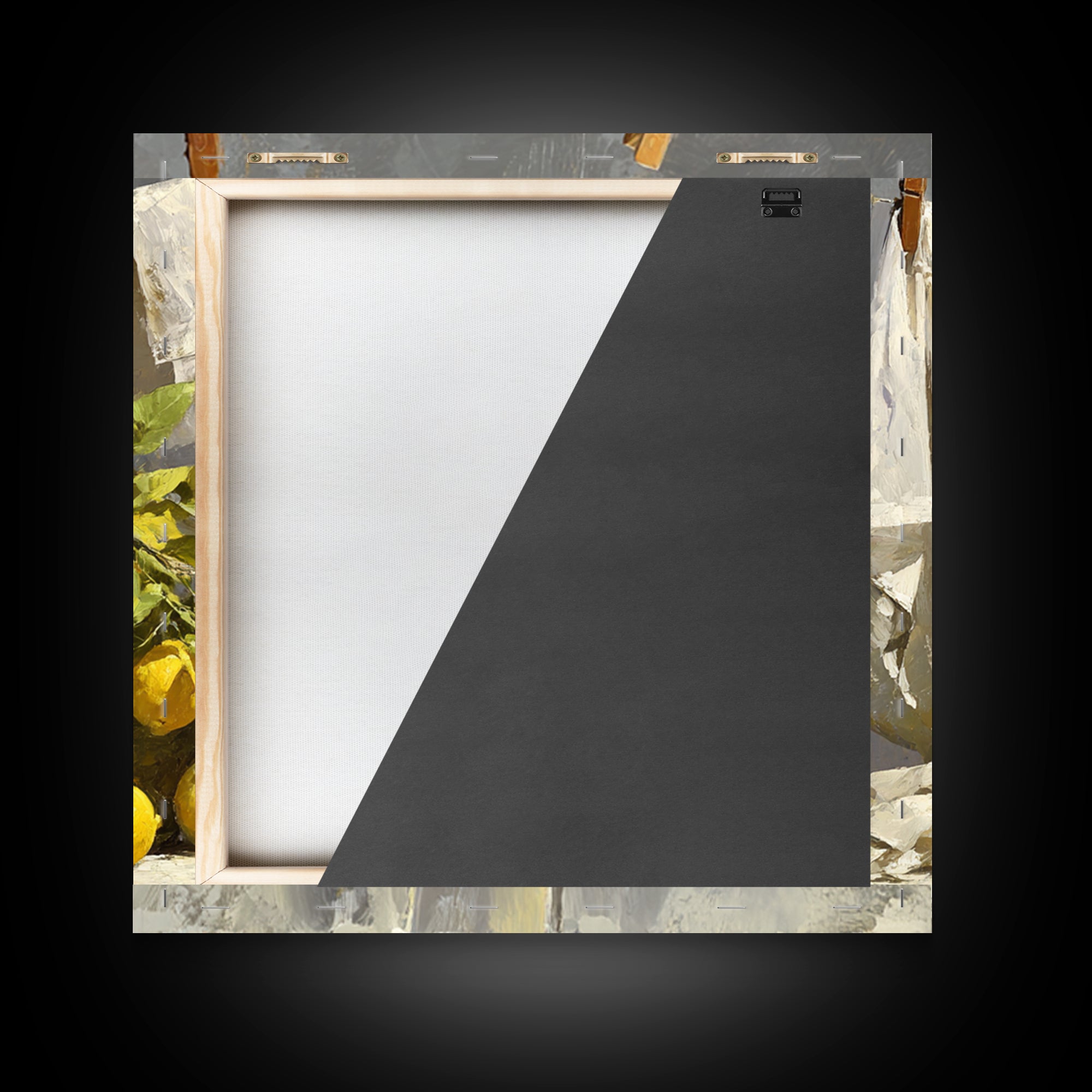 Lemon and Clean Linen Still Life Framed Canvas Print, Laundry Room Art, Rustic Home Decor, Living Room Decor, Abstract Art, LRA-1x1-51