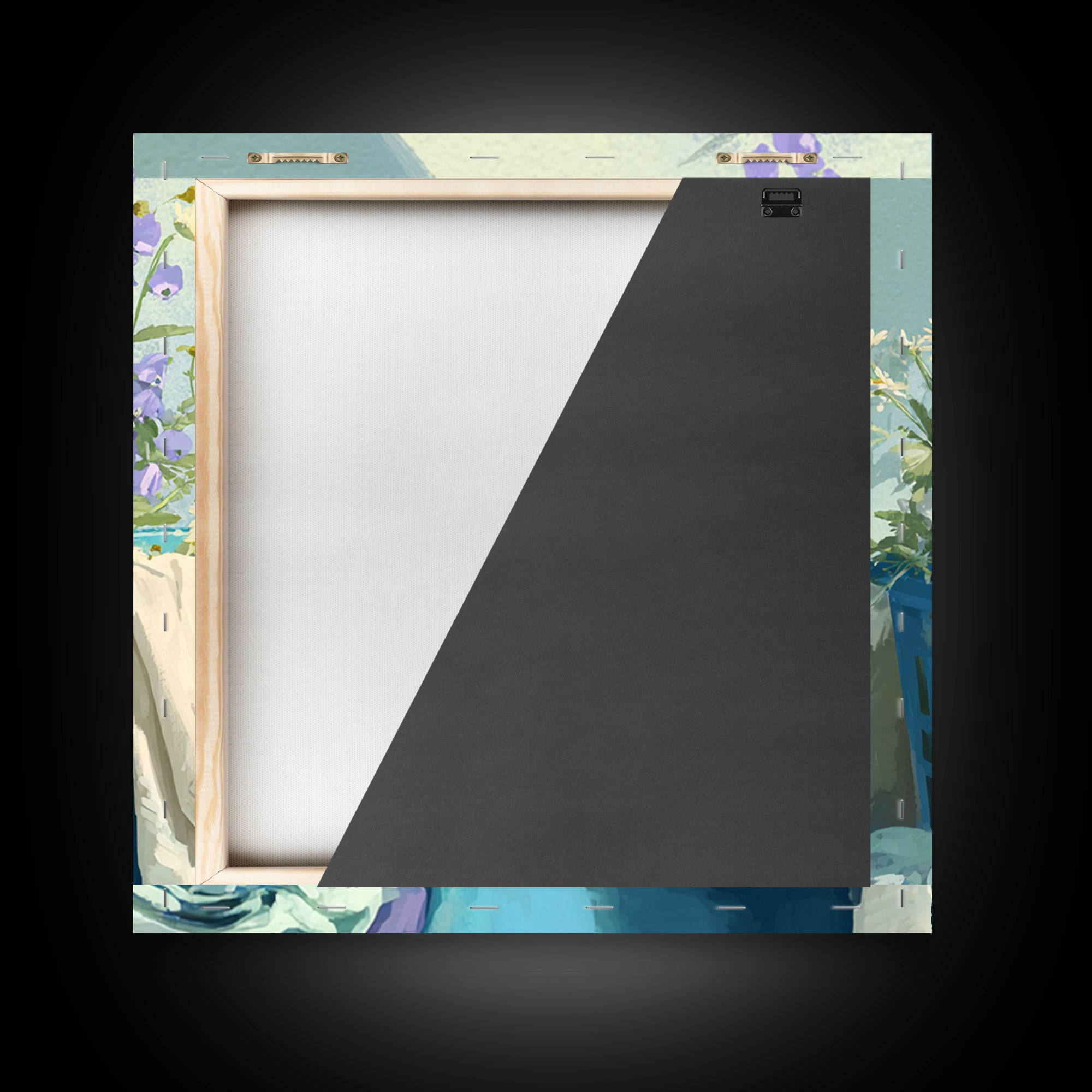 Blue Laundry Basket Framed Canvas Print, Laundry Room Art, Fine Art Print, Living Room Decor, Fine Art, Clean, Painting, LRA-1x1-53